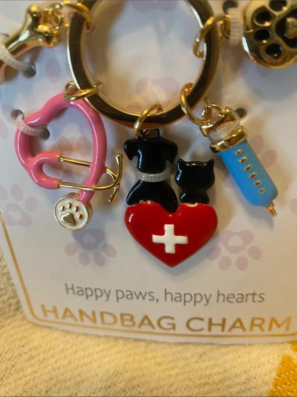 true to form Pink & Red Pet-Themed Handbag Charm
